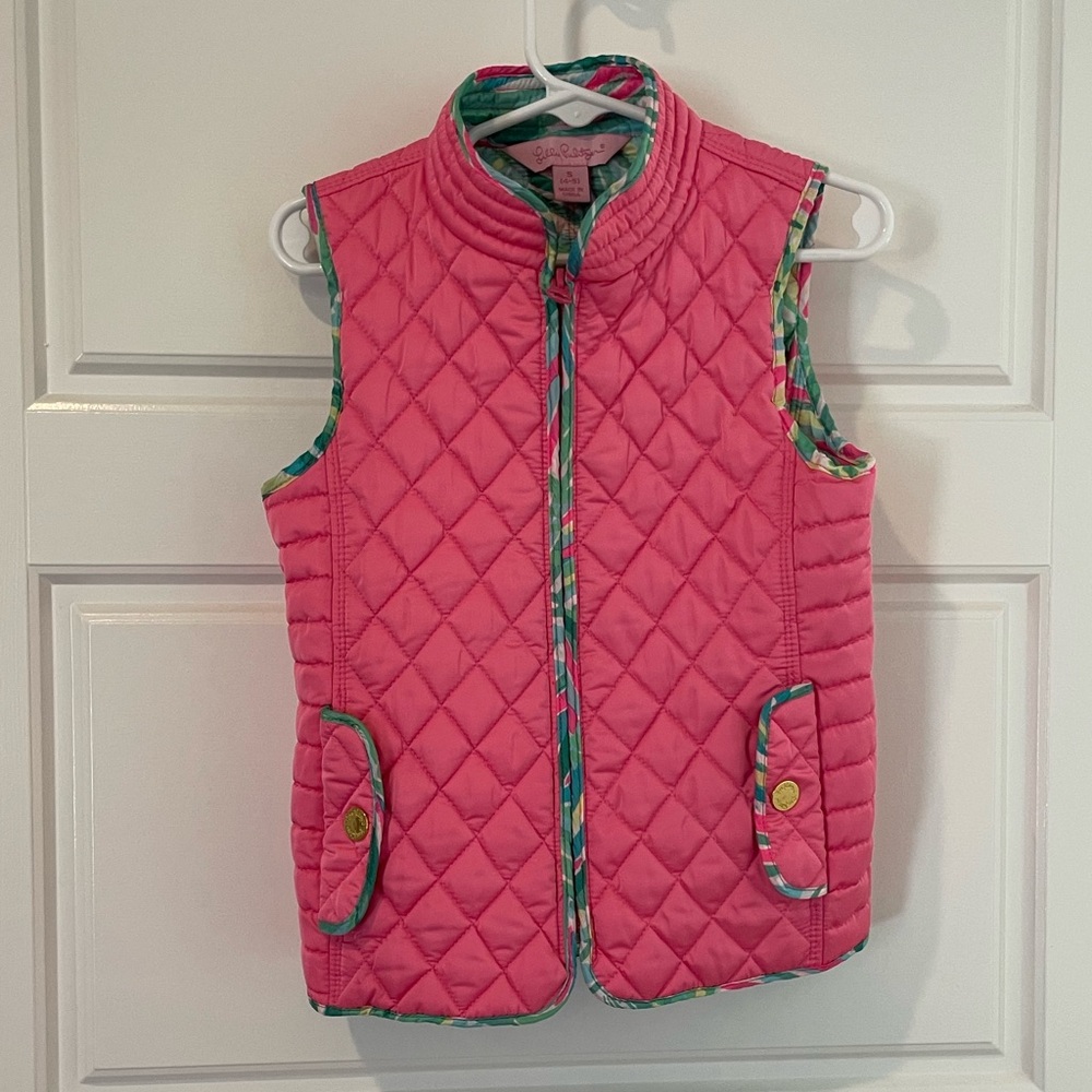 Girls pink quilted, Lilly Pulitzer vest